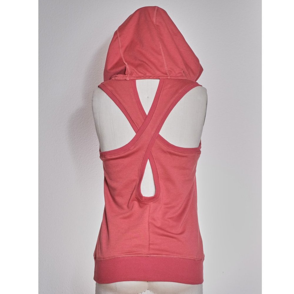 HOLOGRAM: Criss-Cross back, coral hoodie